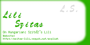 lili szitas business card